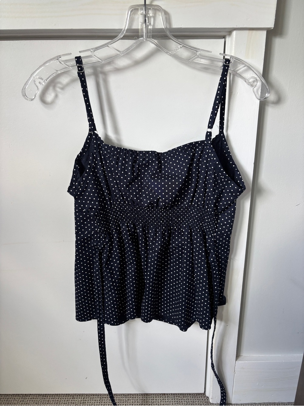 Brandy Melville Navy & White Polka Dot Spaghetti Strap Cami - Picture 3 of 3
